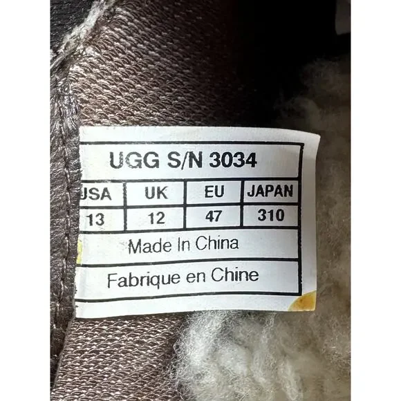 Men's UGG Australia Brown Leather Slip On Loafers Sz 13 S/N 3034